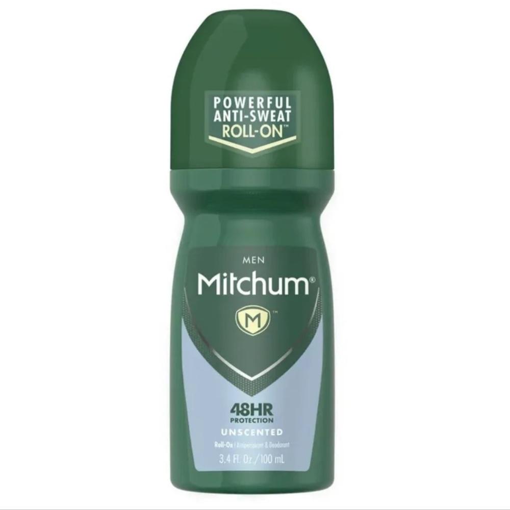 Mitchum Antiperspirant Deodorant Roll On Men Unscented 48 Hr Protection, 3.4 oz